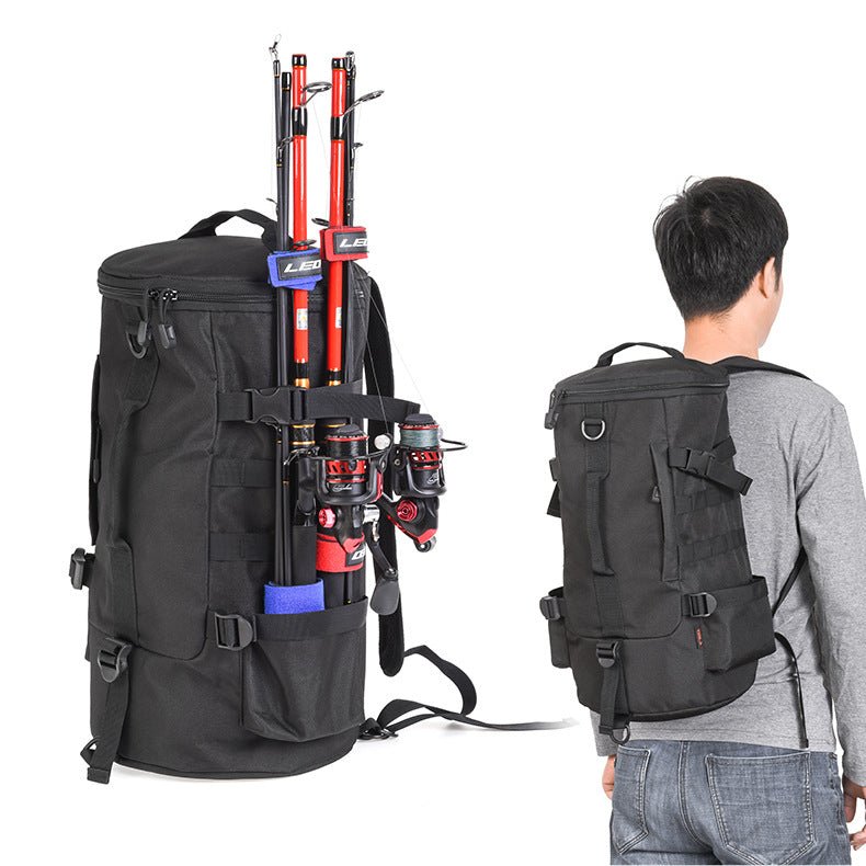Marksman Fishing Gear Backpack Cylindrical Fishing Rod Bag Luya