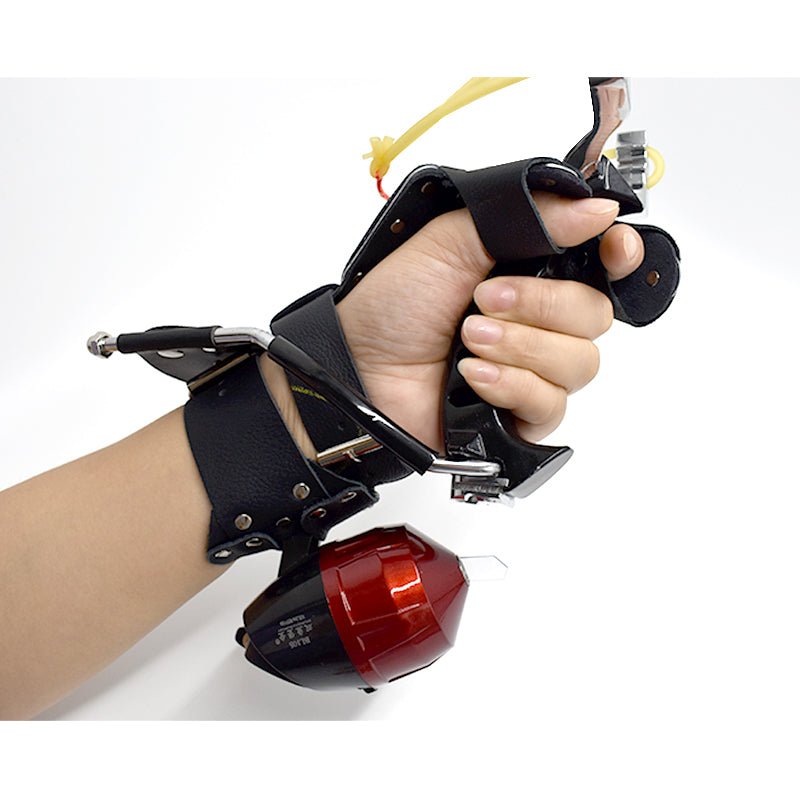 Light Gray Fishing Slingshot with Fish Reel Professional Hunting slingshot Outdoor Hunting Shoot Tool