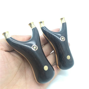 Gray Five-star Patch Mini Palm Treasure Fat Slingshot Copper Clip Sandalwood Solid Wood Compact Shooting Small Catapult Slingshot