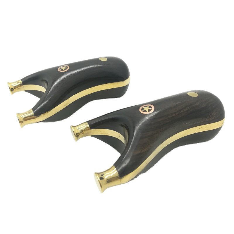 Dark Slate Gray Five-star Patch Mini Palm Treasure Fat Slingshot Copper Clip Sandalwood Solid Wood Compact Shooting Small Catapult Slingshot