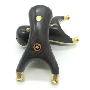 Dark Slate Gray Five-star Patch Mini Palm Treasure Fat Slingshot Copper Clip Sandalwood Solid Wood Compact Shooting Small Catapult Slingshot