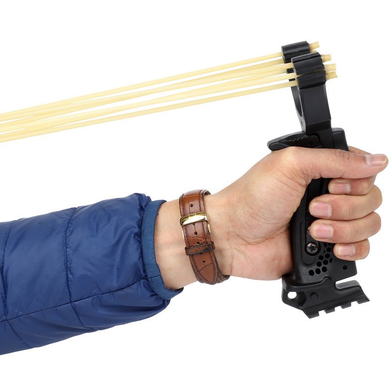Tan High-end Slingshot Outdoor Professional Powerful Traditional Recurve  Positioning Slingshot 6-unit Card Ball Competition