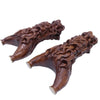 Dark Olive Green High Quality Desert Iron Solid Wood red Sandalwood Dragon Head Slingshot Carved Dragon Head Flat Leather Collection Catapult
