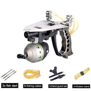 Light Gray New Design Professional High Quality Fishing Slingshot Combo Set with Reel Darts Outdoor Fishing Slingshot MARKSMAN
