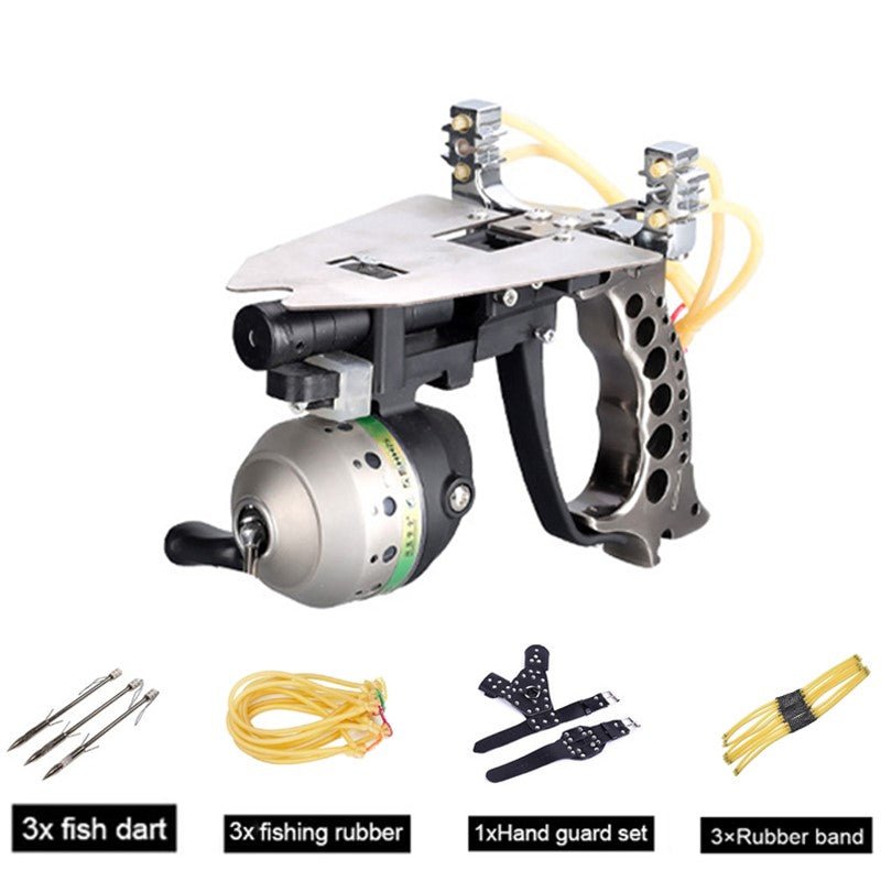 Light Gray New Design Professional High Quality Fishing Slingshot Combo Set with Reel Darts Outdoor Fishing Slingshot MARKSMAN