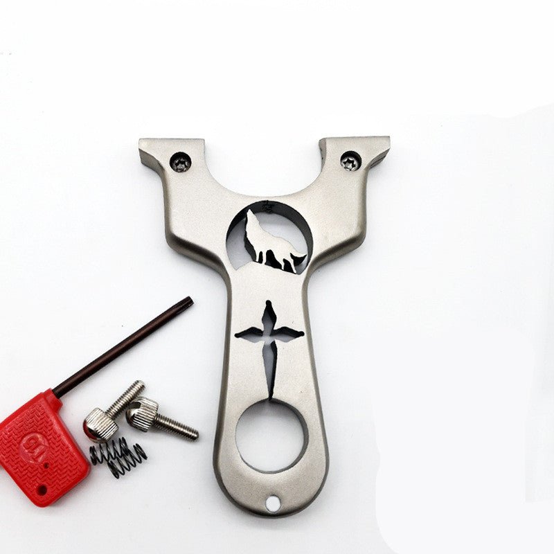 White Smoke High Quality Stainless Steel Alien Fast Flattened Leather Slingshot Small Bow Door Precision Outdoor Precision Shooting Target Shooting