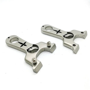 Light Gray High Quality Stainless Steel Alien Fast Flattened Leather Slingshot Small Bow Door Precision Outdoor Precision Shooting Target Shooting