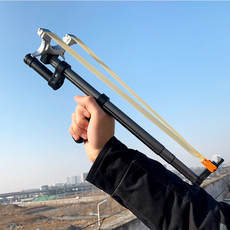 Light Steel Blue Hot Sale High Precision Telescopic Slingshot Power Rubber Band Slingshots Stainless Steel Outdoor Hunting sling shot