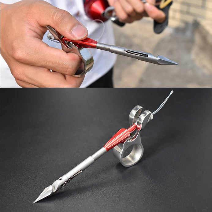 4 Sided Red Willow Leaf Shark Stainless Steel Fishing Dart Set