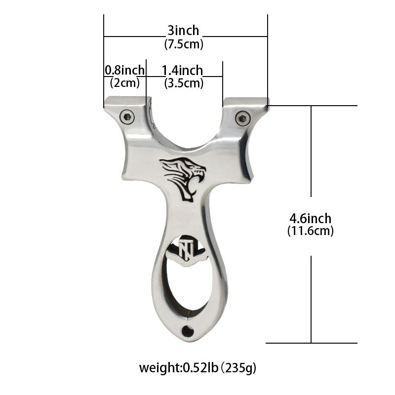 Light Gray TN Tiger Head Quality Stainless Steel Slingshot INDIAN SLINGSHOT