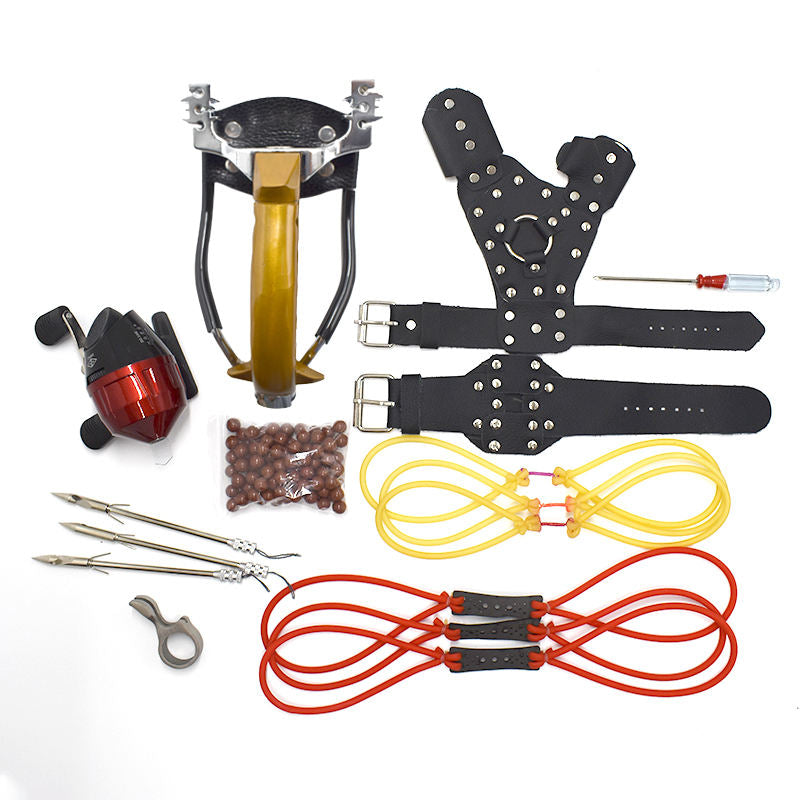 Light Gray Top Selling Metal Frame Strong Fishing Slingshot With Combo Pack For Outdoor Fishing MARKSMAN