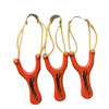Orange Red Hot Sale Shooting Powerful Traditional Solid Wood Slingshot INDIAN SLINGSHOT