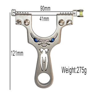 Gray Frowning Eyes Double Screw Powerful Steel Slingshot MARKSMAN