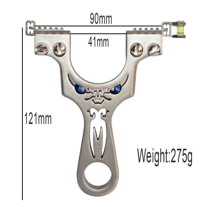 Gray Frowning Eyes Double Screw Powerful Steel Slingshot MARKSMAN