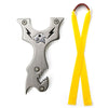 Goldenrod Lion Shark Teeth Stainless Steel Slingshot MARKSMAN