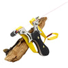 Light Gray New Stainless Steel Laser Slingshot Solid Metal Patch Outdoor Competition Catapult with Powerful Flat Bands MARKSMAN