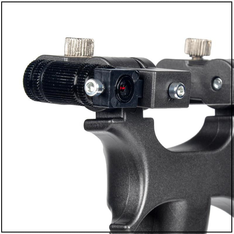 Laser aiming slingshot head can be rotated equipped with level instrument high precision flat leather slingshot outdoor shooting - INDIAN SLINGSHOT