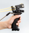 Dark Slate Gray Police Dog Green / Red Laser Outdoor Target Shooting Powerful Folding Wrist Slingshot MARKSMAN