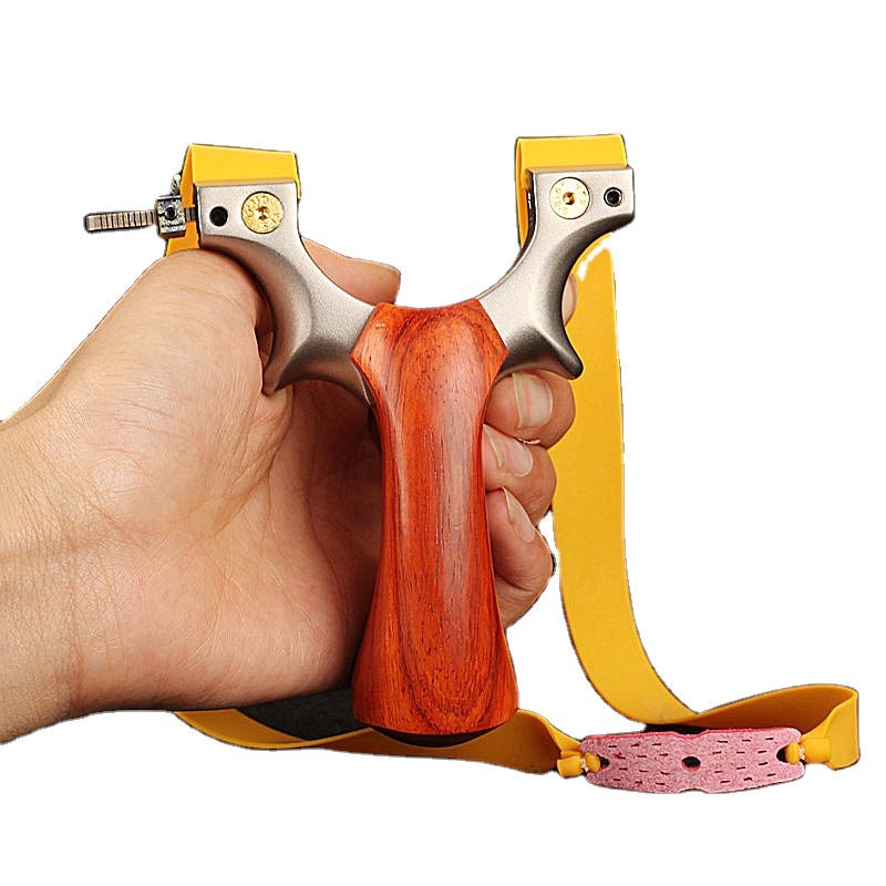 New Fast-Pressing Slingshot Solid Wood Slingshot 440C Stainless Steel Flat Rubber Band Outdoor Target Shooting Athletic Catapult - INDIAN SLINGSHOT