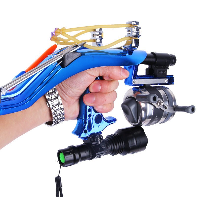 Multifunctional Fishing Slingshot Catapult Blue And Red Color Shining Multifunctional Fishing Slingshot Catapult Blue And Red Color Shining