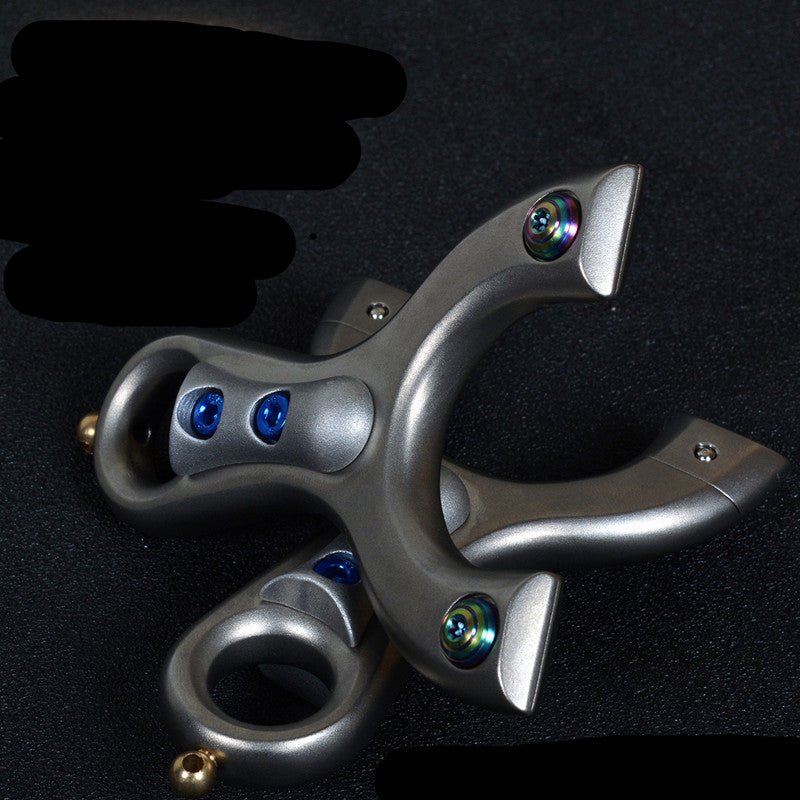 New Flat Leather Slingshot High-precision Palm Treasure Stainless Steel Integral CNC High-power Catapult High Quality Comfort Popeye Slingshot - INDIAN SLINGSHOT