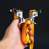 Light Gray New Professional Alloy Bow Head Resin Handled Slingshot SLINGSTER