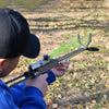 Outdoor professional powerful multifunctional Blue telescopic long metal slingshot with rubber band for hunting - INDIAN SLINGSHOT
