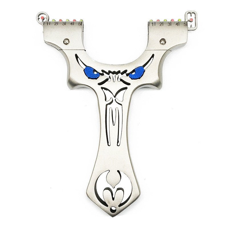New Product Stainless Steel 304 Fast Pressure Fiber Optic Flat Leather Slingshot Outdoor Little Devil Little Monster Slingshot - INDIAN SLINGSHOT