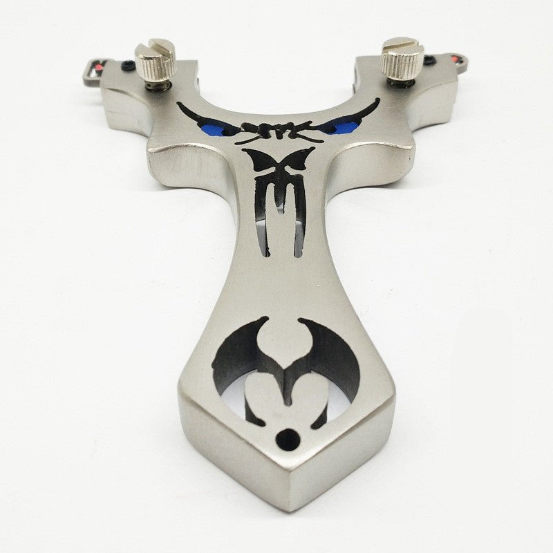 New Product Stainless Steel 304 Fast Pressure Fiber Optic Flat Leather Slingshot Outdoor Little Devil Little Monster Slingshot - INDIAN SLINGSHOT