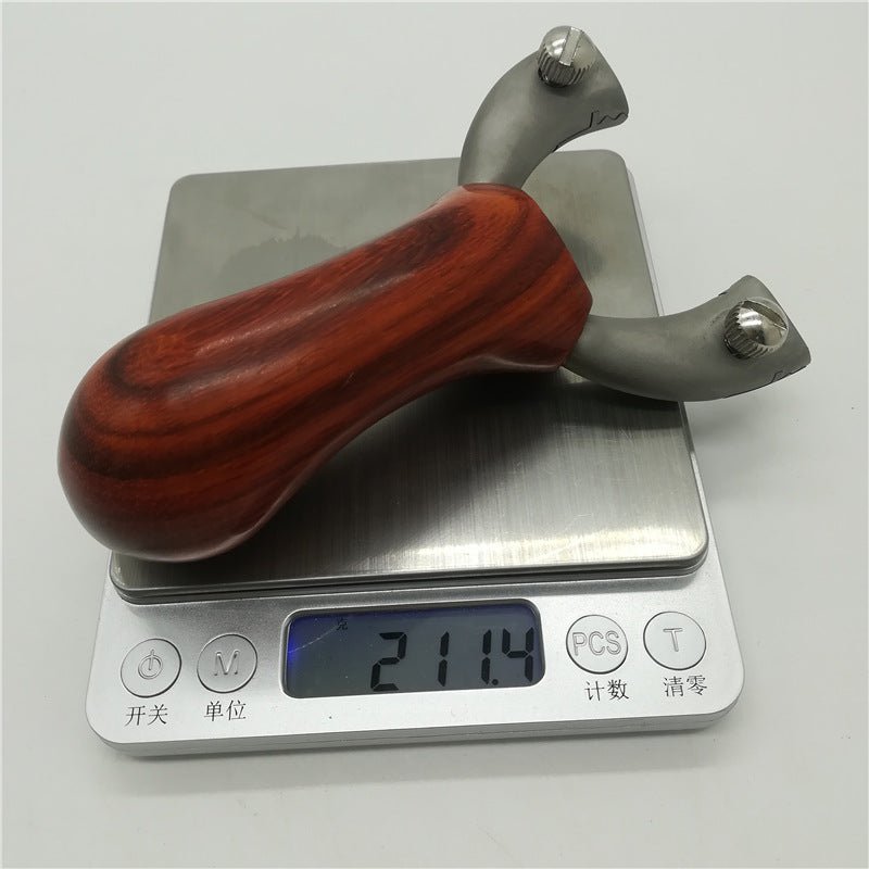 New Product Wooden Handle Slingshot Sandalwood Stainless Steel Spring Fast Pressure Catapult Outdoor Target Shooting Sports - INDIAN SLINGSHOT