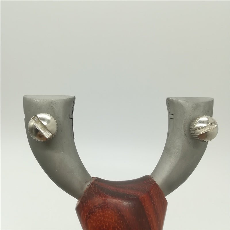 New Product Wooden Handle Slingshot Sandalwood Stainless Steel Spring Fast Pressure Catapult Outdoor Target Shooting Sports - INDIAN SLINGSHOT