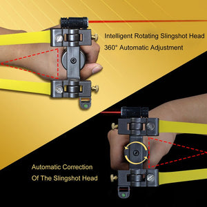 New Slingshot Laser Aiming Rotary Bow Slingshot Target Shooting Slingshot Catapult Rubber Band Shooting Good Quality For New User - INDIAN SLINGSHOT