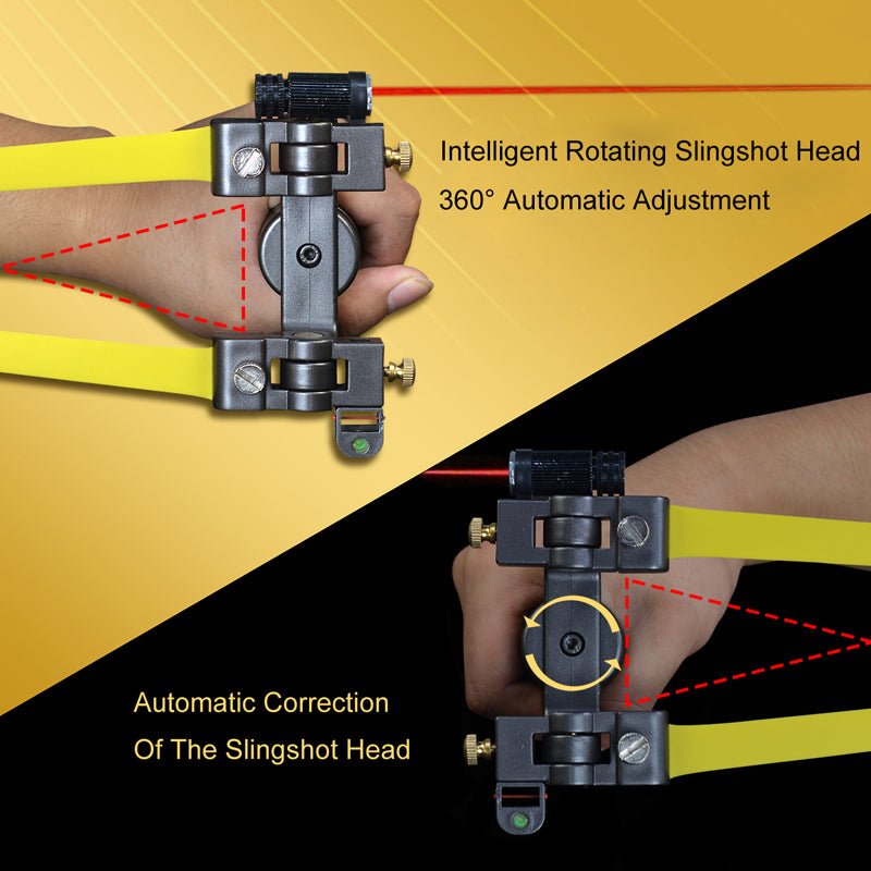 New Slingshot Laser Aiming Rotary Bow Slingshot Target Shooting Slingshot Catapult Rubber Band Shooting Good Quality For New User - INDIAN SLINGSHOT