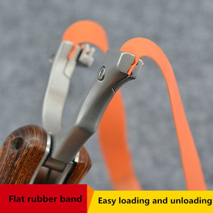 Outdoor Flat Leather Folding Tablet Slingshot Precision Shooting Target Shooting Portable Disassembly Stainless Steel Catapult - INDIAN SLINGSHOT