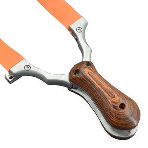 Outdoor Flat Leather Folding Tablet Slingshot Precision Shooting Target Shooting Portable Disassembly Stainless Steel Catapult - INDIAN SLINGSHOT