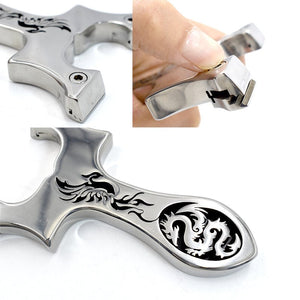 Outdoor professional hunting stainless steel dragon and phoenix totem slingshot - INDIAN SLINGSHOT