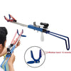 Outdoor professional powerful multifunctional Blue telescopic long metal slingshot with rubber band for hunting - INDIAN SLINGSHOT