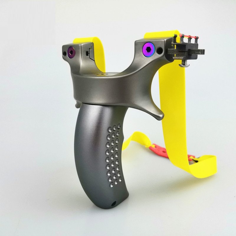 Outdoor sports hunting slingshot titanium alloy slingshot powerful flat rubber band precision slingshot outdoor sports - INDIAN SLINGSHOT