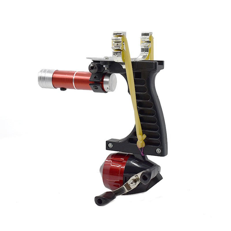 powerful resin slingshot set with fishing reel outdoor hunting and shooting fish professional slingshot set - INDIAN SLINGSHOT