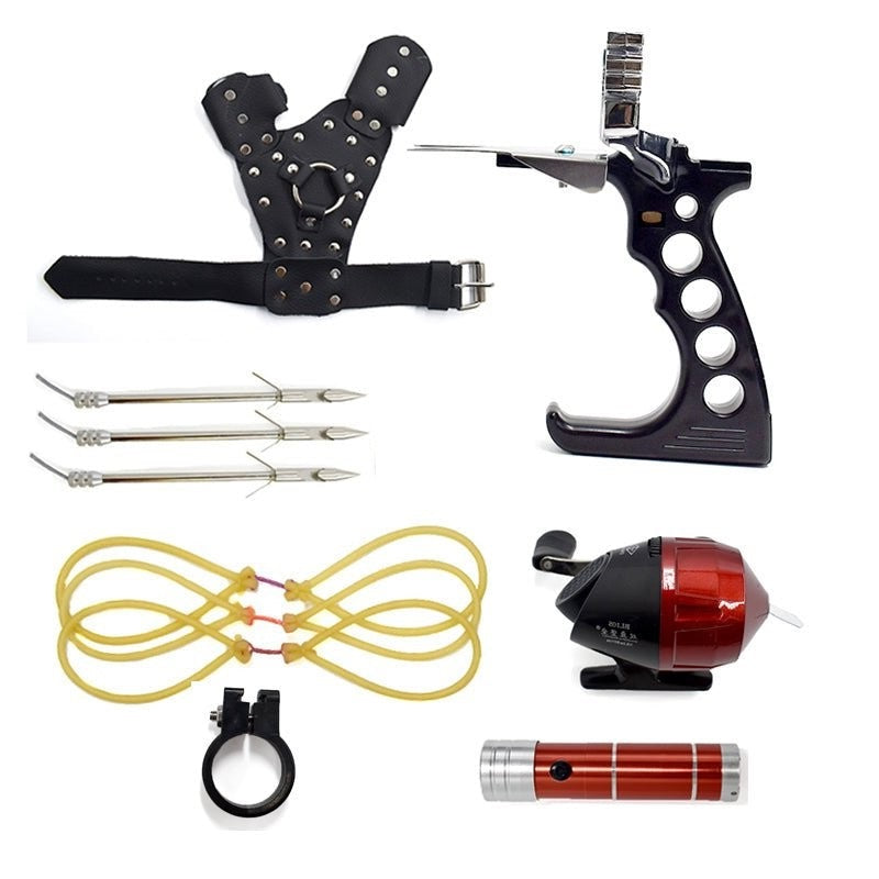 Dark Slate Gray Professional Fishing Combo Set with Flashlight for Outdoor Fishing MARKSMAN