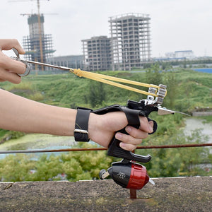 professional resin slingshot set with flashlight for outdoor hunting and shooting fish slingshot set - INDIAN SLINGSHOT