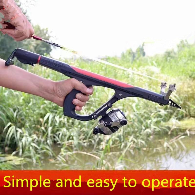Rosy Brown Slingshot Metal Resin Fish Shooter Extended Type With Fishing Wheel Grip Drag Type Aluminum Alloy Slingshot MARKSMAN