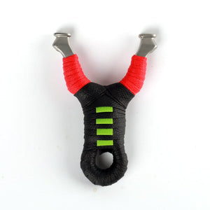 Slingshot Round Rubber Band Flat Leather Dual-Use Bow 304 Stainless Steel Single Card Outdoor Hunting Shooting Fish Slingshot - INDIAN SLINGSHOT