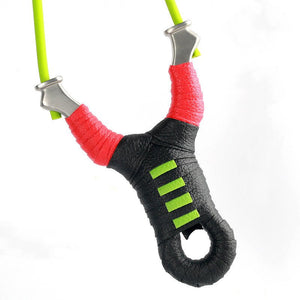 Slingshot Round Rubber Band Flat Leather Dual-Use Bow 304 Stainless Steel Single Card Outdoor Hunting Shooting Fish Slingshot - INDIAN SLINGSHOT