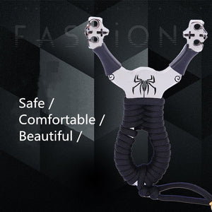 Black Spider Double Card Stainless Steel Slingshot MARKSMAN