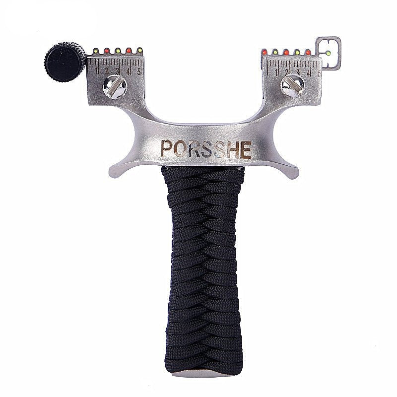 Slingshot Stainless Steel 304 Flat Leather Built-in Clip Slingshot Laser Cross Aiming Outdoor Target Shooting Competitive Slingshot - INDIAN SLINGSHOT