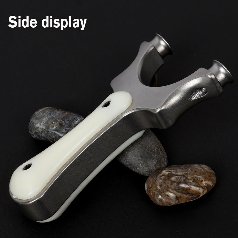 Stainless Steel Hunting Slingshot with Flat Rubber Band High Precision Titanium Alloy Head Catapult Outdoor Shooting - INDIAN SLINGSHOT