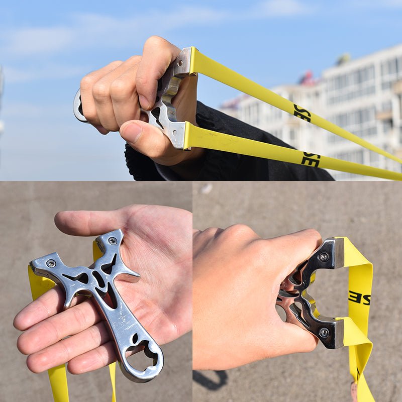 Stainless steel powerful slingshot for outdoor hunting and shooting fish Practical slingshot - INDIAN SLINGSHOT