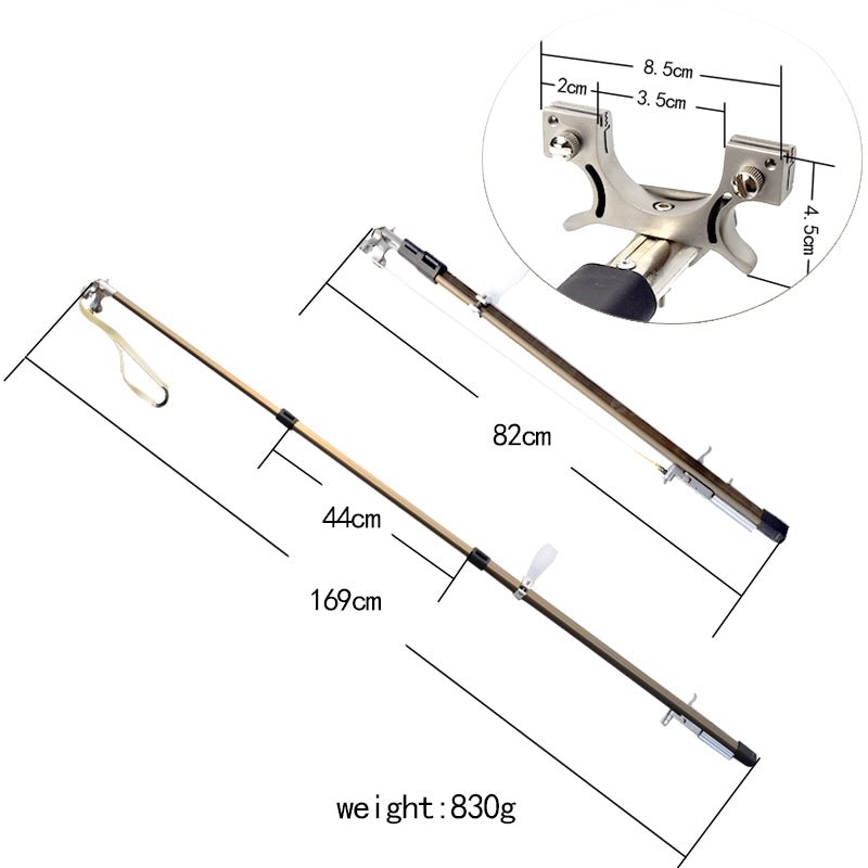 strong slingshot long range fish shooting slingshot outdoor hunting long rod slingshot with rubber band - INDIAN SLINGSHOT