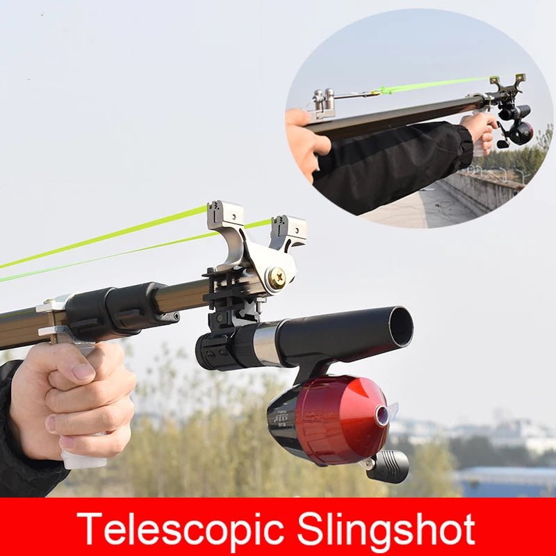 Telescopic slingshot set Long rod slingshot set Outdoor hunting fish shooting Slingshot set - INDIAN SLINGSHOT